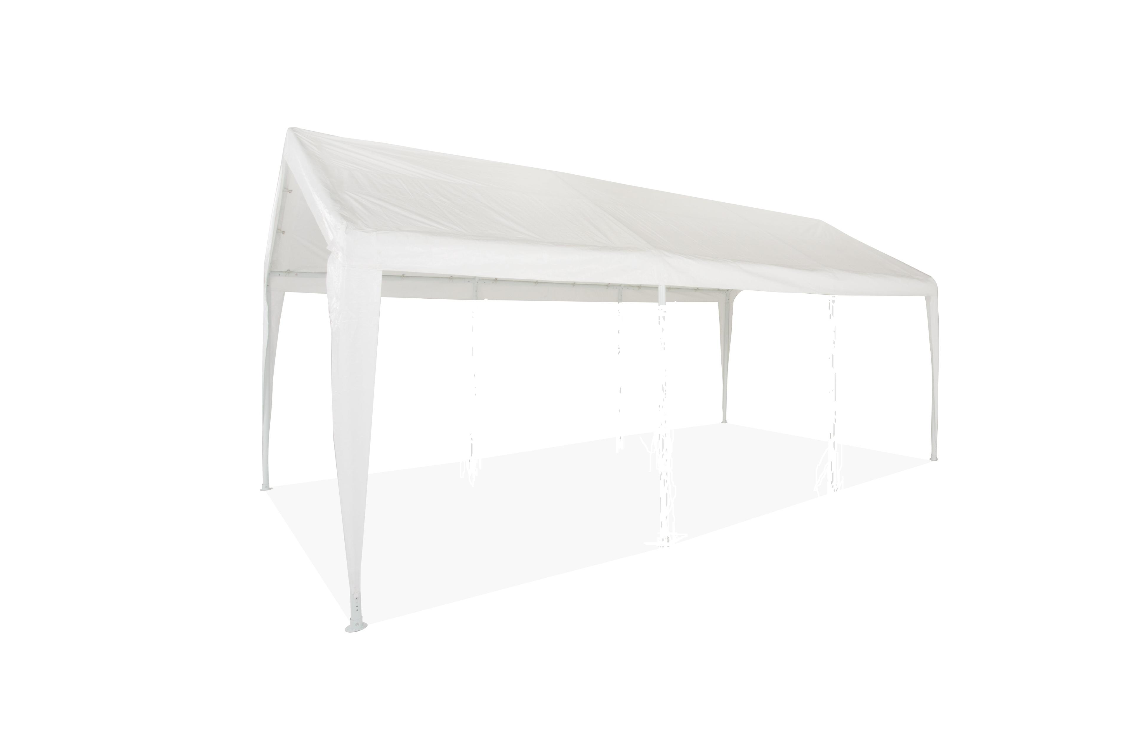 White 10x20 Water-Resistant Canopy Cover with Aluminum Leg Skirts