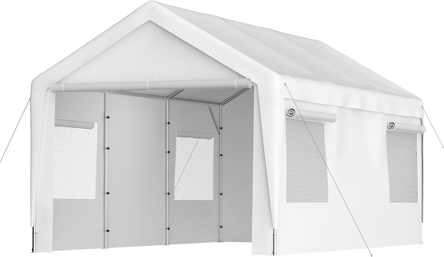 White 10' x 20' Heavy Duty Canopy Tent with Removable Sidewalls