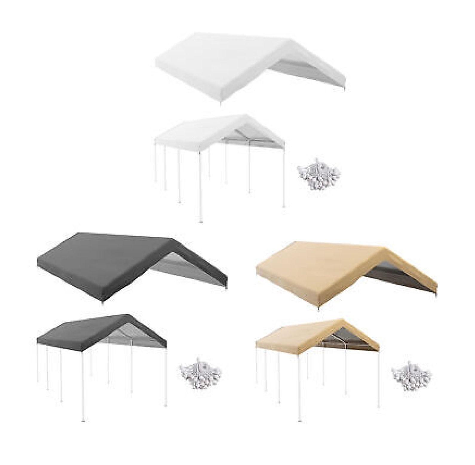 10 x 20 ft Carport Canopy Replacement Cover with Bungee Cords