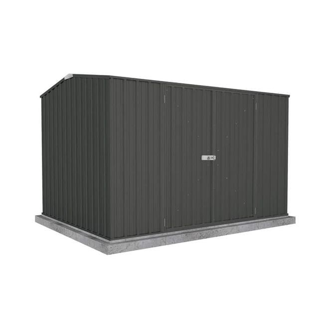 Monument Gray 10' x 7' Galvanized Steel Double Door Storage Shed