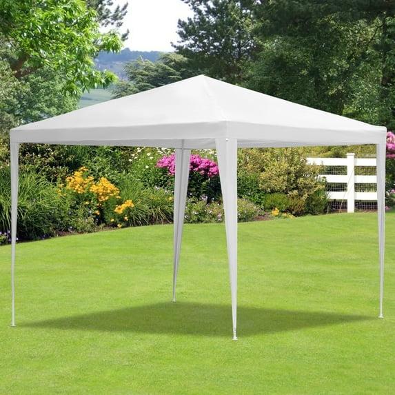 XF XINFENG 10'x10' Outdoor Wedding Party Canopy Tent, Camping Shelter Waterproof Outdoor Party Tent White Patio Gazebo Canopy Tents for BBQ Pavilion Canopy Cater Events