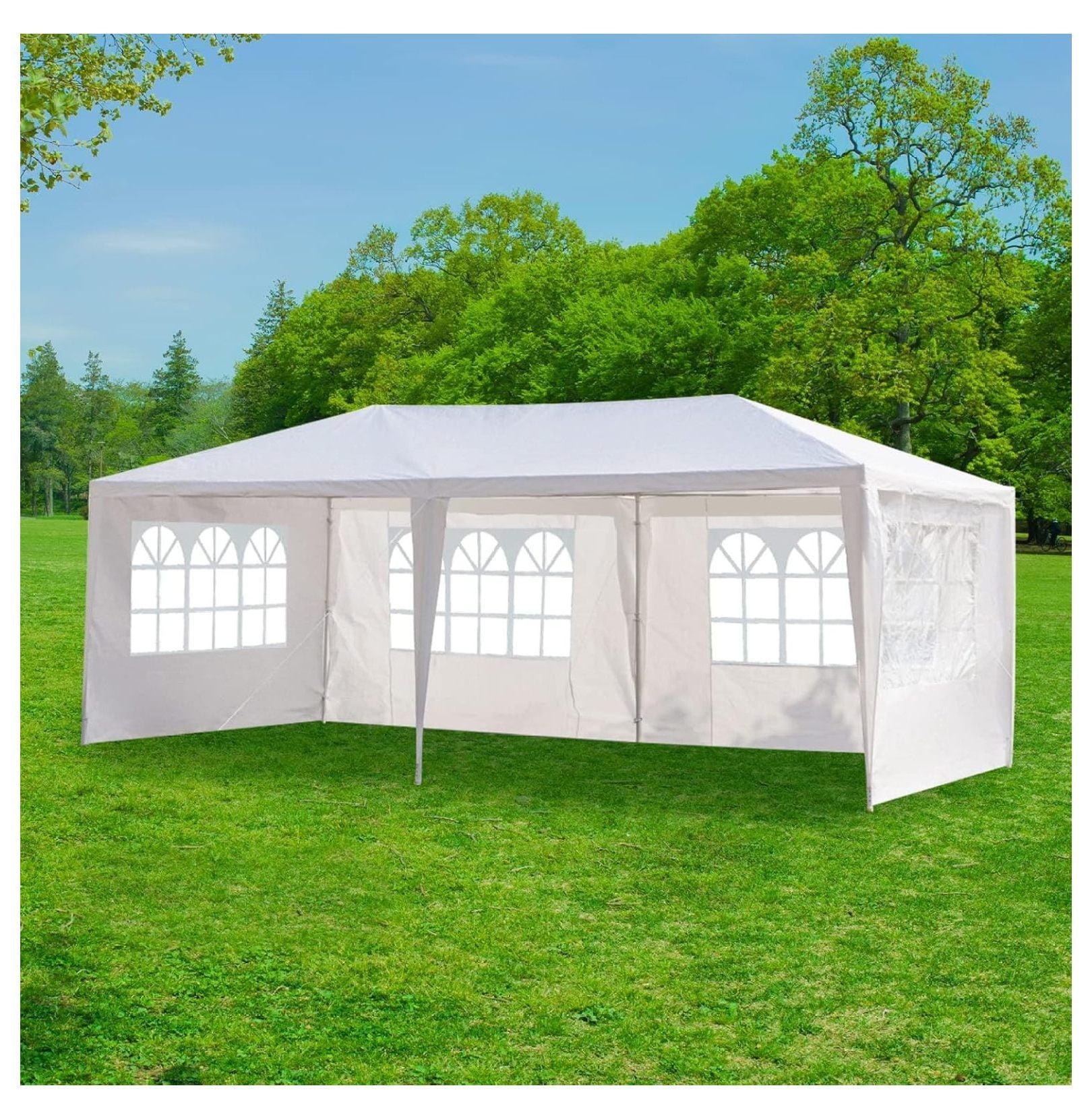 White 10'x20' Outdoor Canopy Tent with Removable Sidewalls