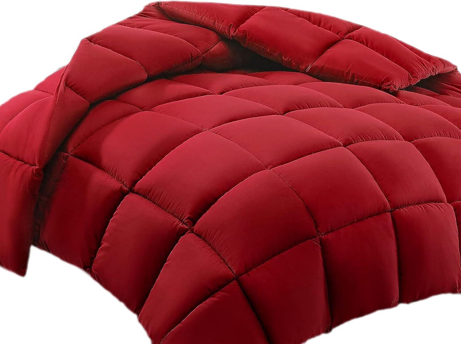 WangSiDun Down Alternative Comforters, All Season Red Comforters Machine Washable, Queen