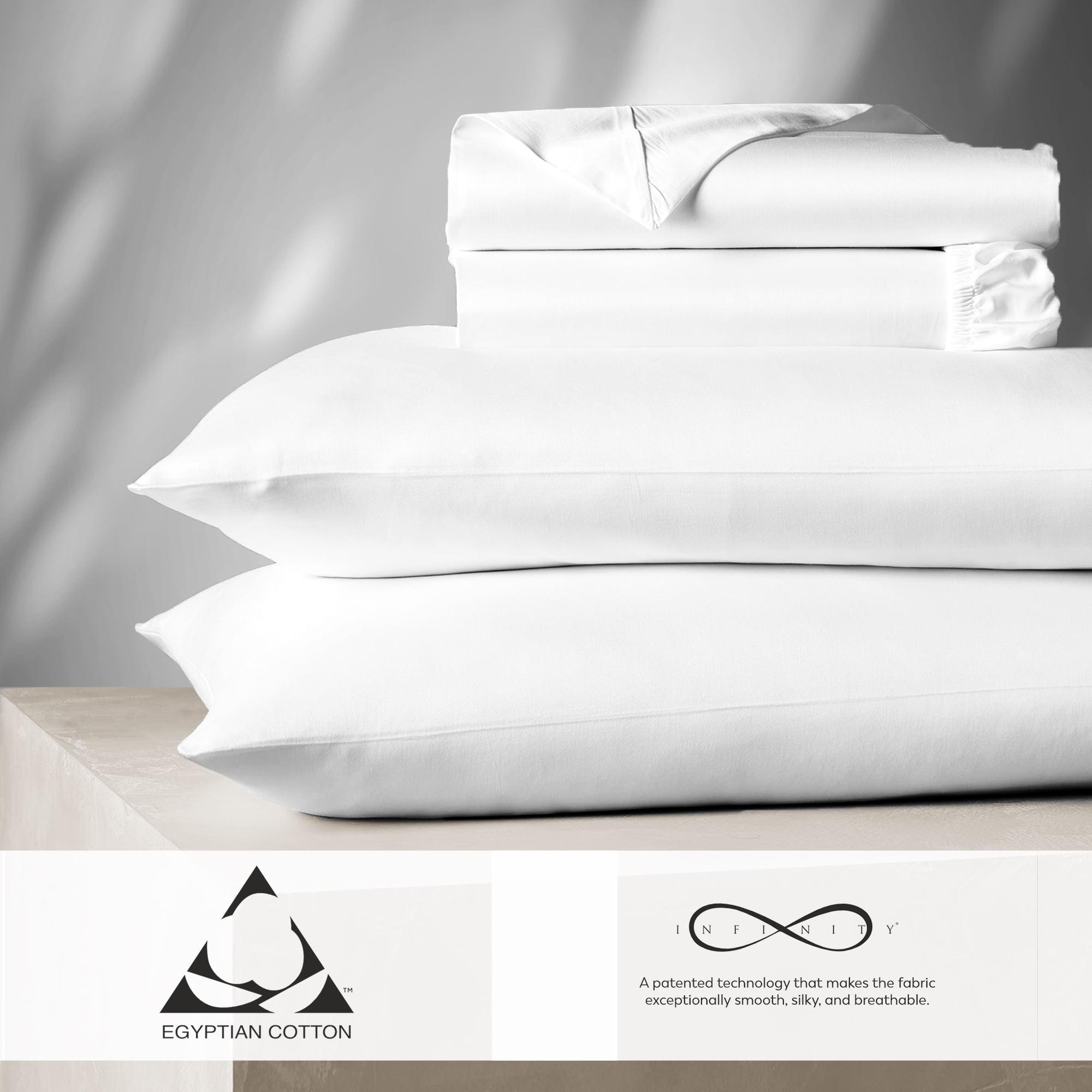 Full 1000 Thread Count Cotton Solid Sheet Set White - Aireolux