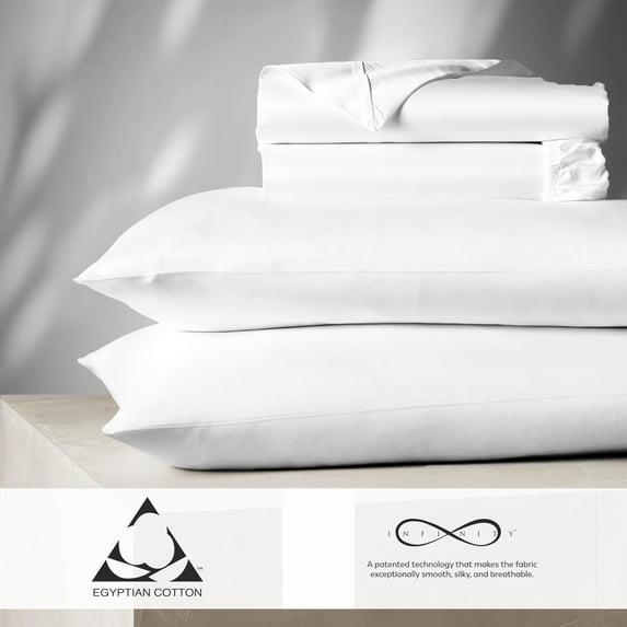 Queen 1000 Thread Count Cotton Solid Sheet Set White - Aireolux