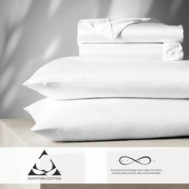 Queen 1000 Thread Count Cotton Solid Sheet Set White - Aireolux
