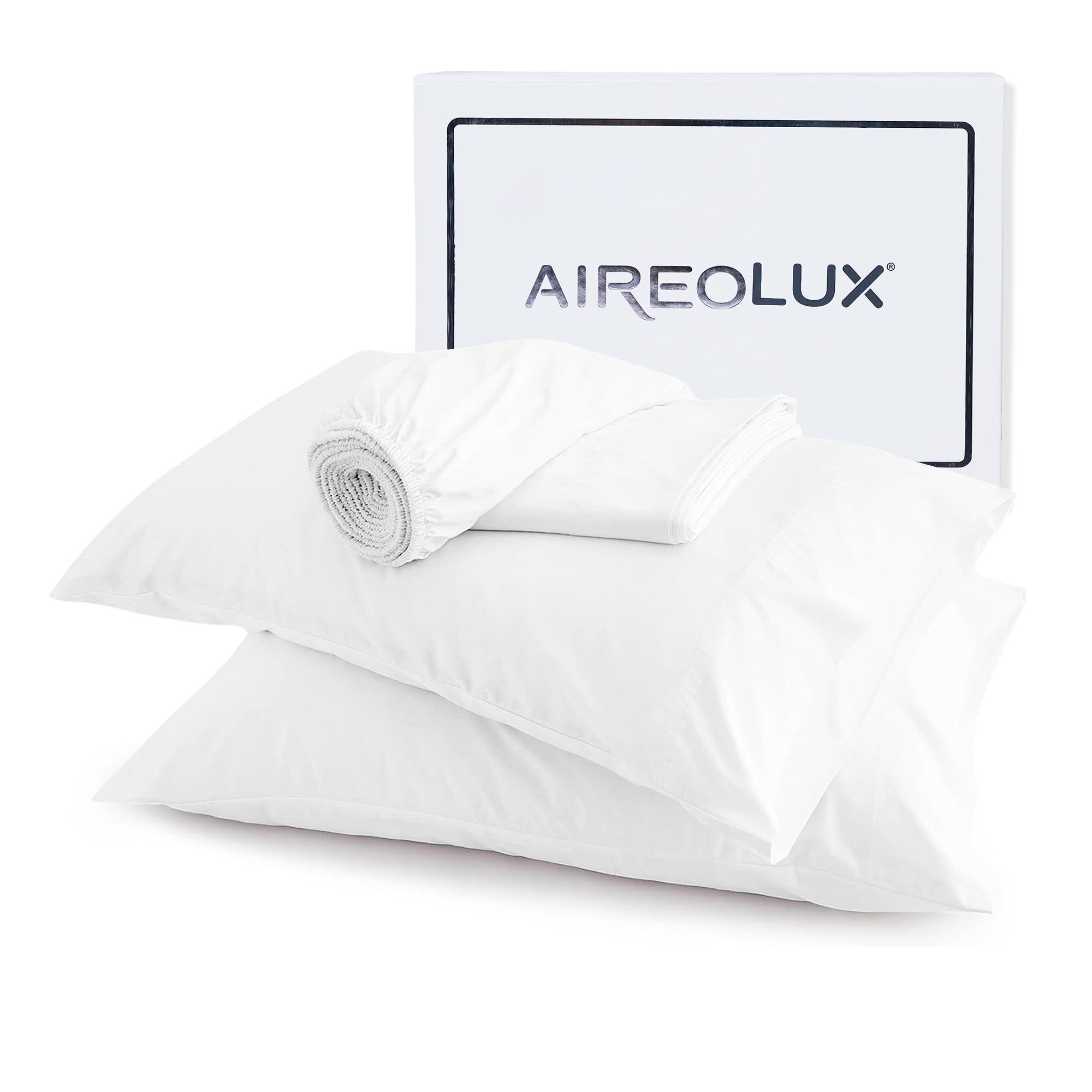 Aireolux Full White 600 Thread Count Cotton Sateen Sheet Set