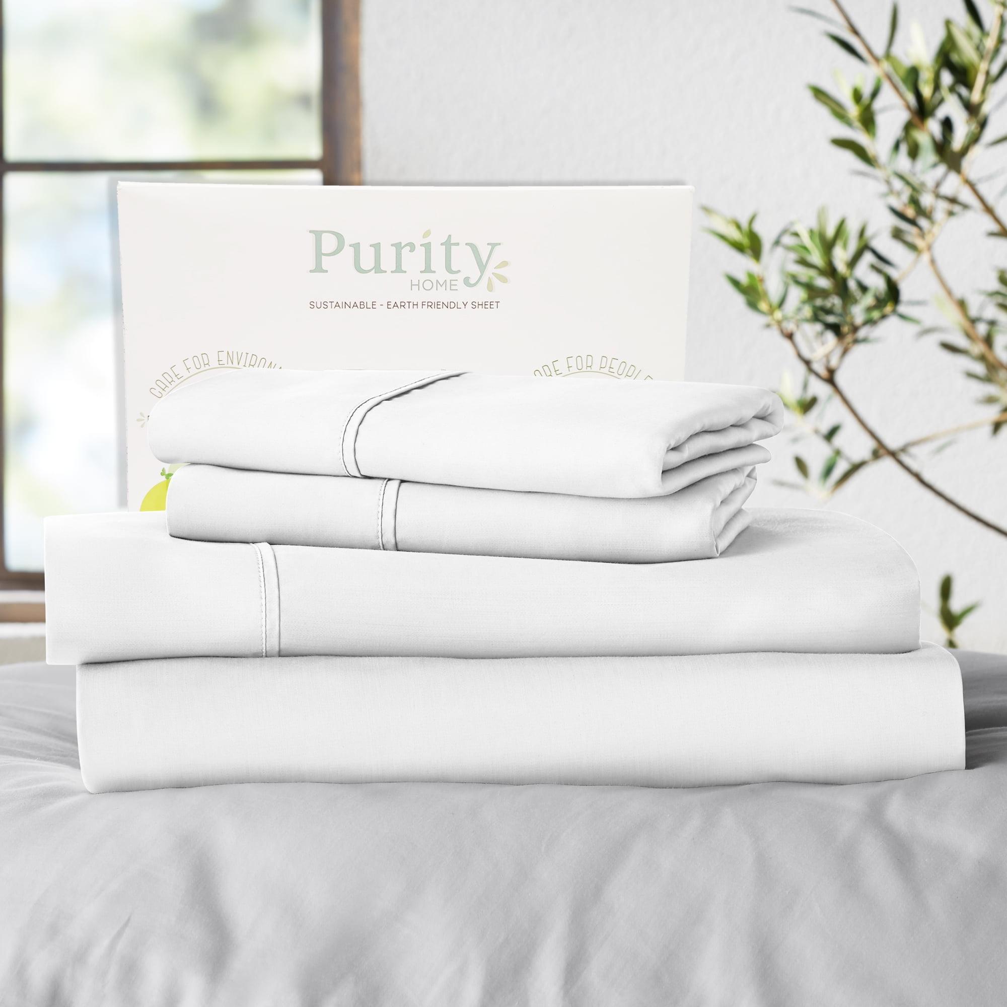 King White Organic Cotton Percale Sheet Set