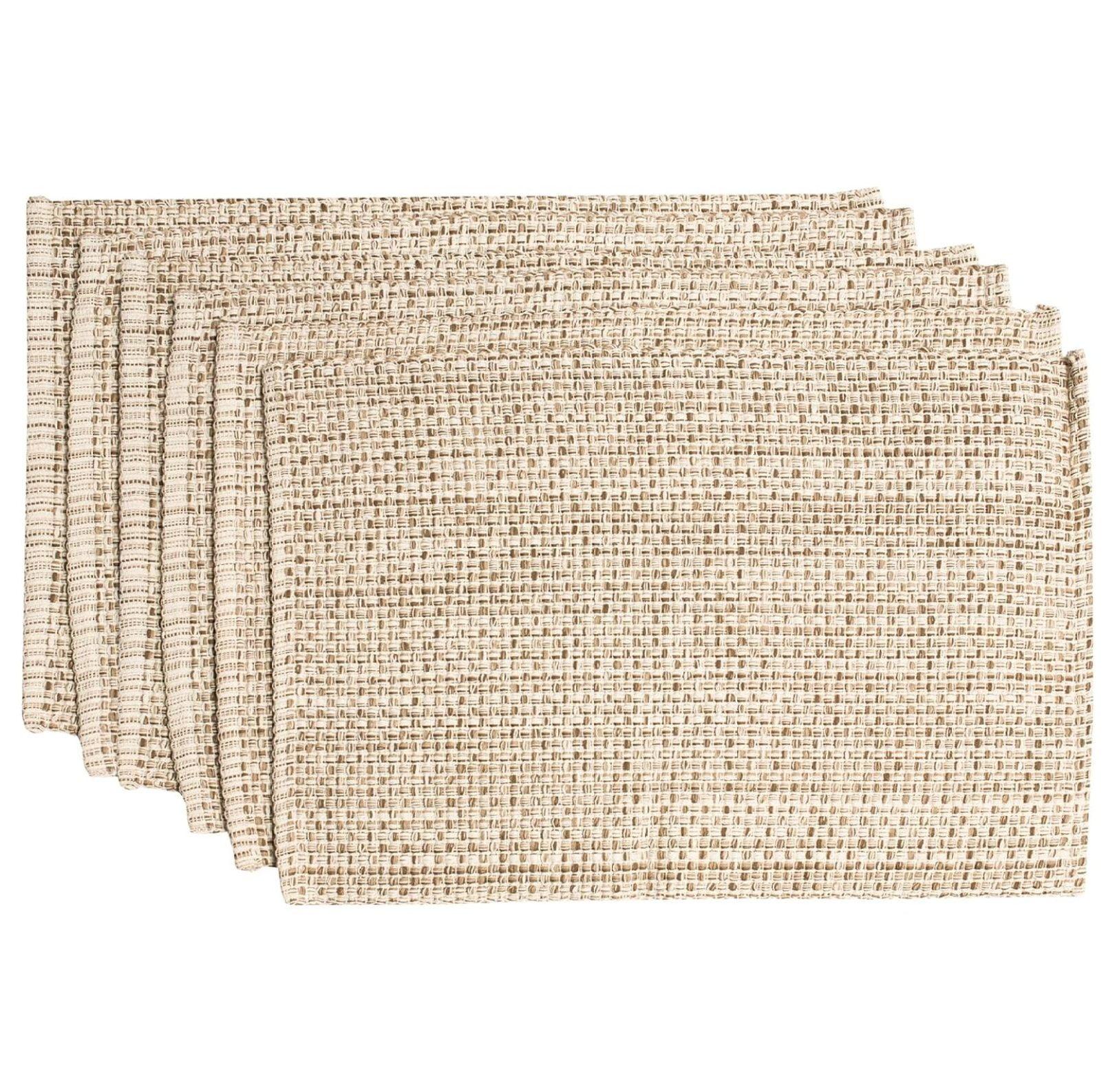 Lintex Eggshell 100% Cotton Woven Two Tone 13" x 19" Table Place Mat