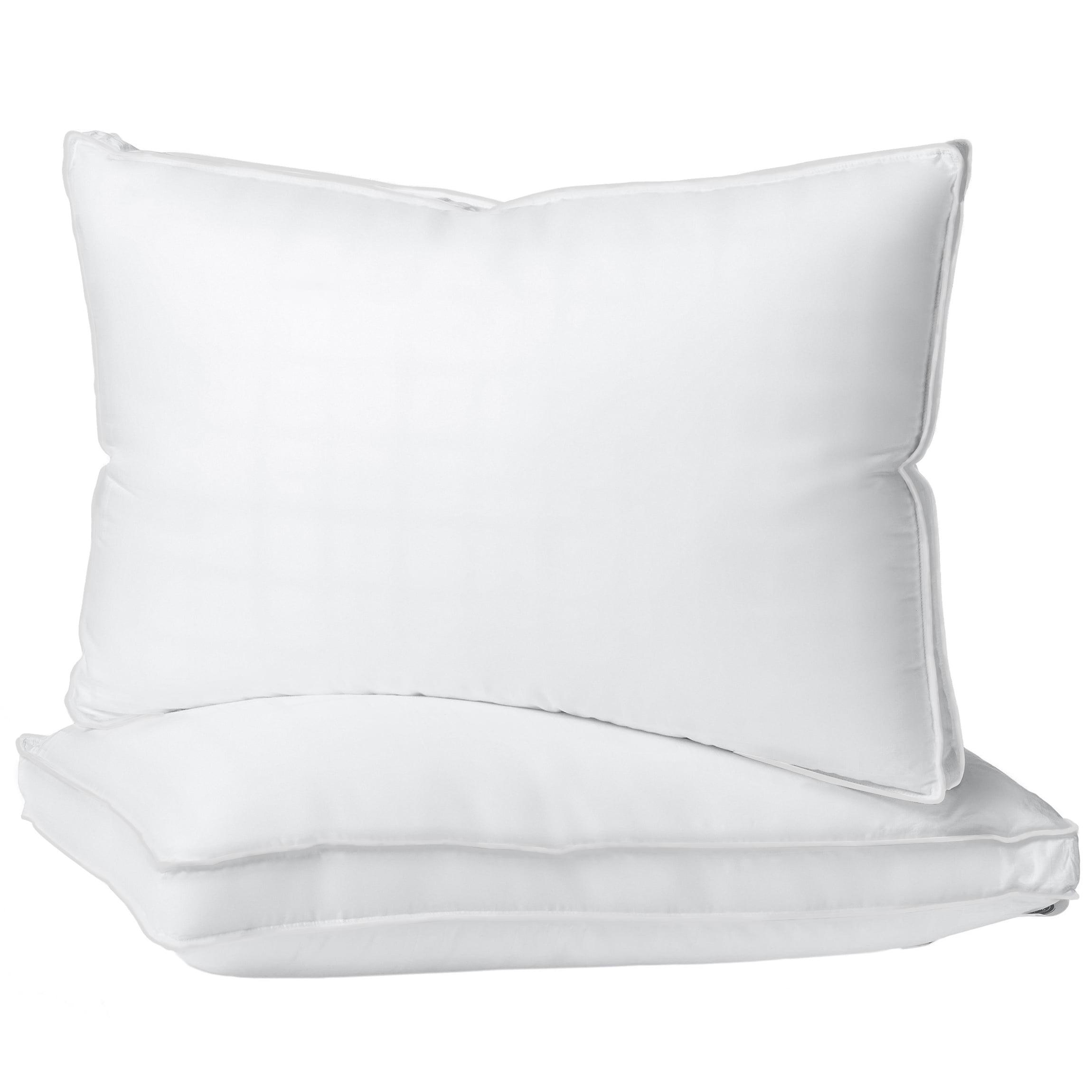 Queen White Egyptian Cotton Plush Down-Alternative Hypoallergenic Pillows 2-Pack