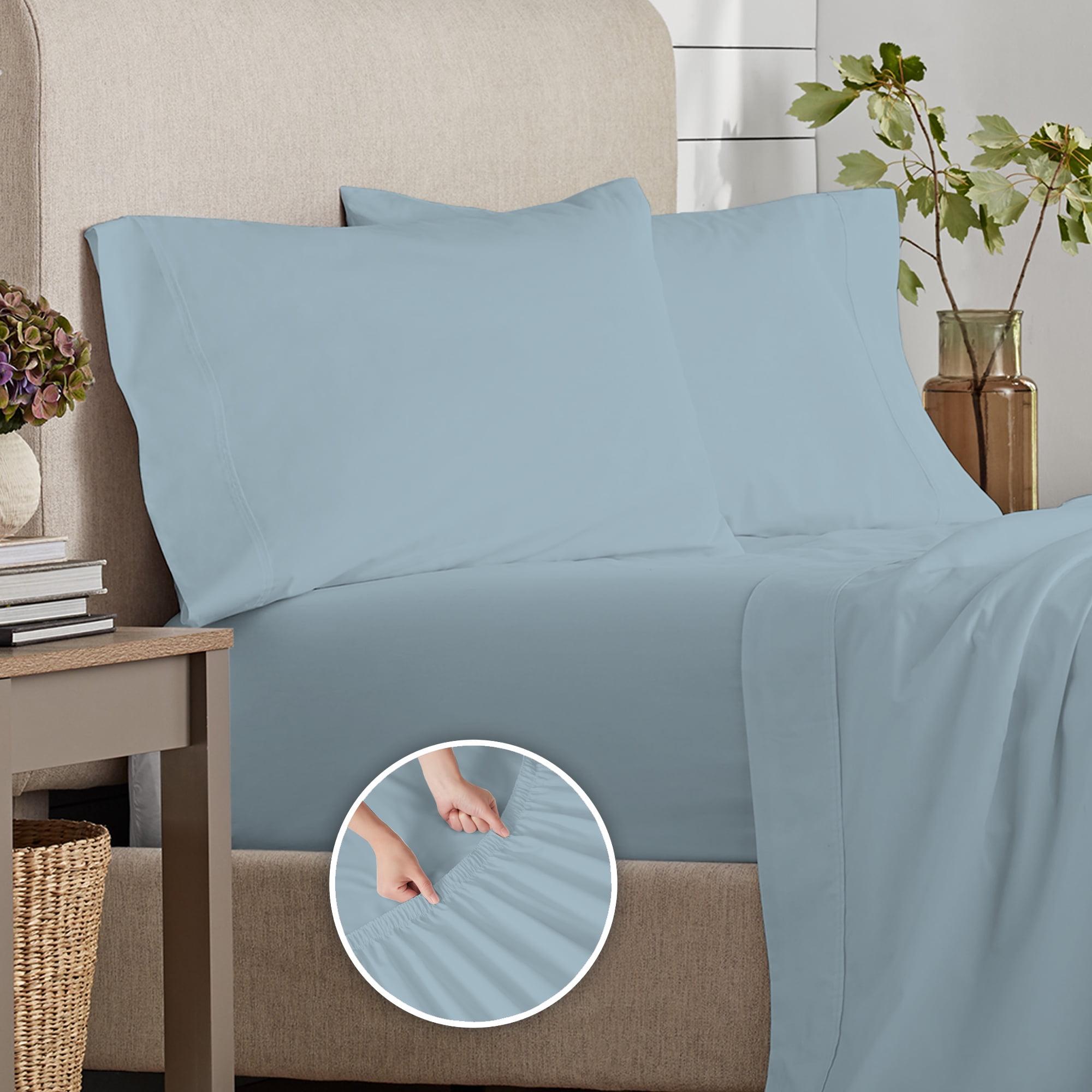 Full Aqua Organic Cotton Percale Deep Pocket Sheet Set