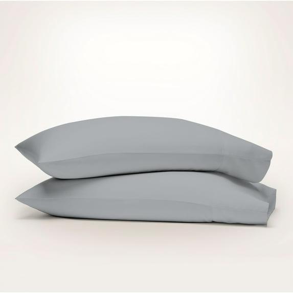 Purity Home King 300 Thread Count Organic Cotton Brushed Percale Pillowcase Light Gray: STANDARD 100 by OEKO-TEX Certified