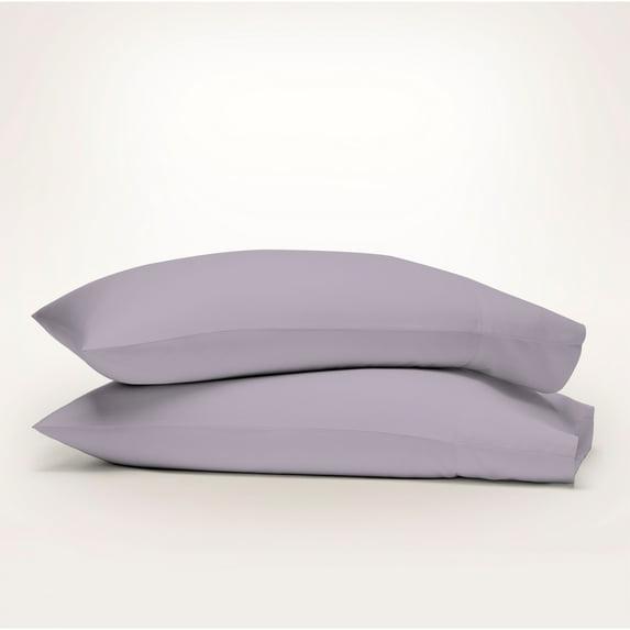 Purity Home 100% Organic Cotton Standard Lavender Percale Pillowcases, 300 Thread Count Breathable, Super Soft, & Cozy 2-Piece Set