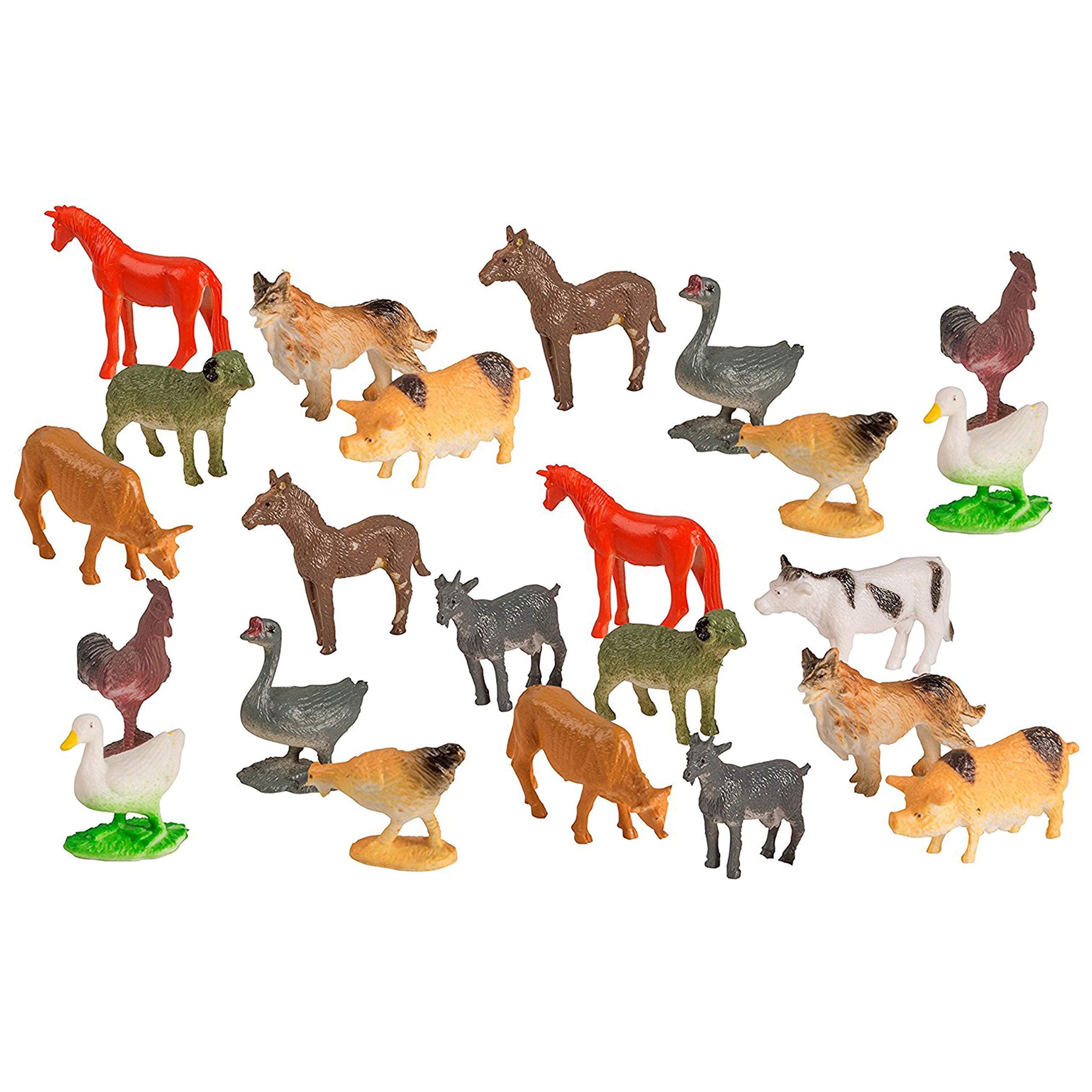 100 Piece Mini Educational Farm Animal Toy Set