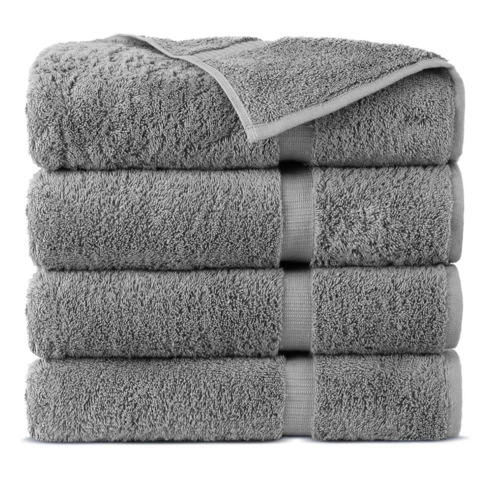 100% Turkish Cotton Towel Set (Gray, Bath Towels - Set of 4)