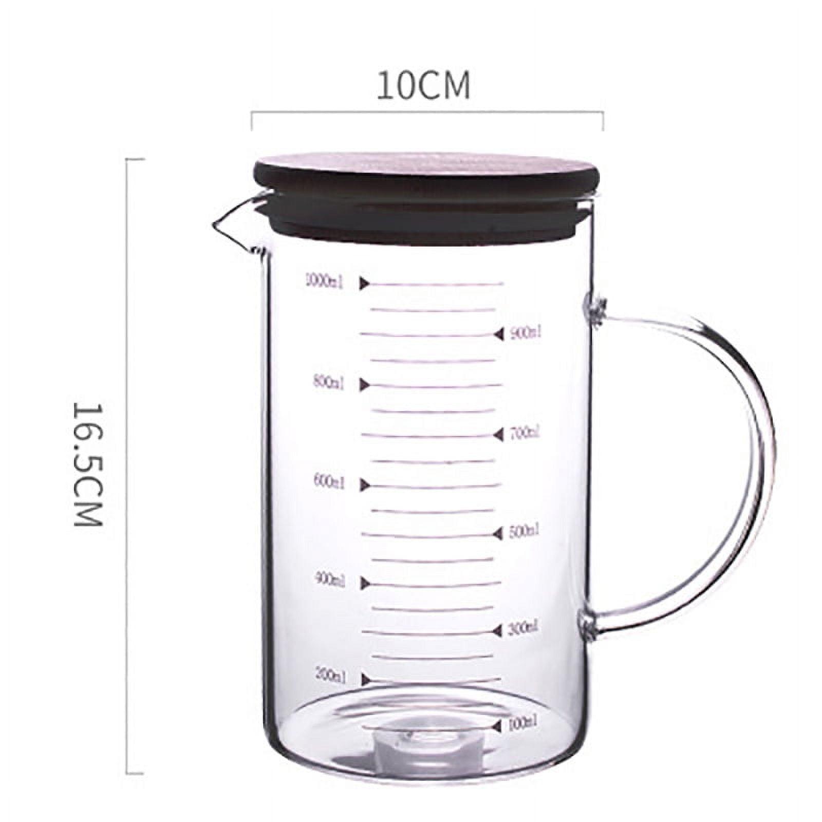 Glass Cup with Scale Milk Glass Cup Multipurpose Clear Fridge Juice Jug Measuring Cup Measure Jugs for Tea Juice Beverage Housewarming Gifts 1000ml