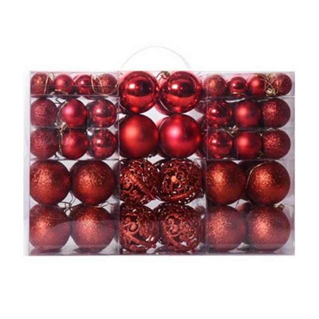 ArWgKavx Reduced Hangs 100Pc Christmas Ball Ornaments Shatterproof Balls for Christmas Tree Decoration Red