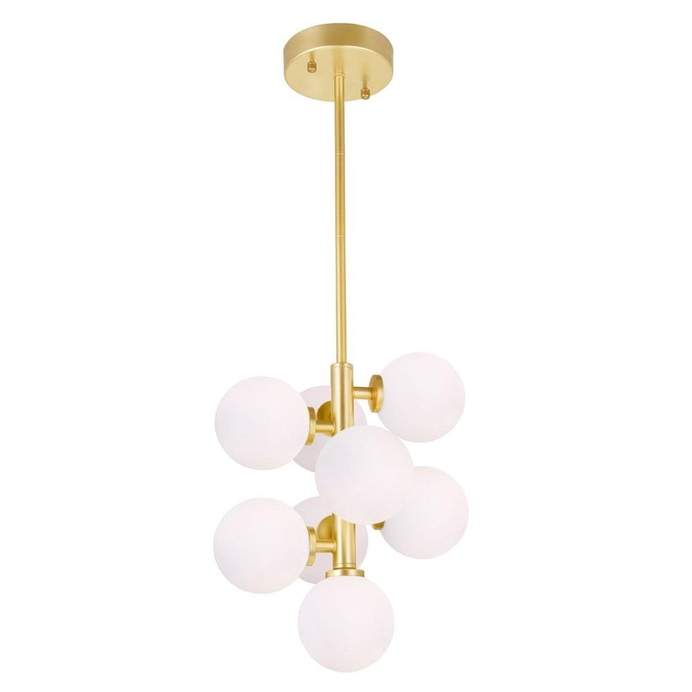 Mini Gold LED Pendant with Frosted Glass Globes