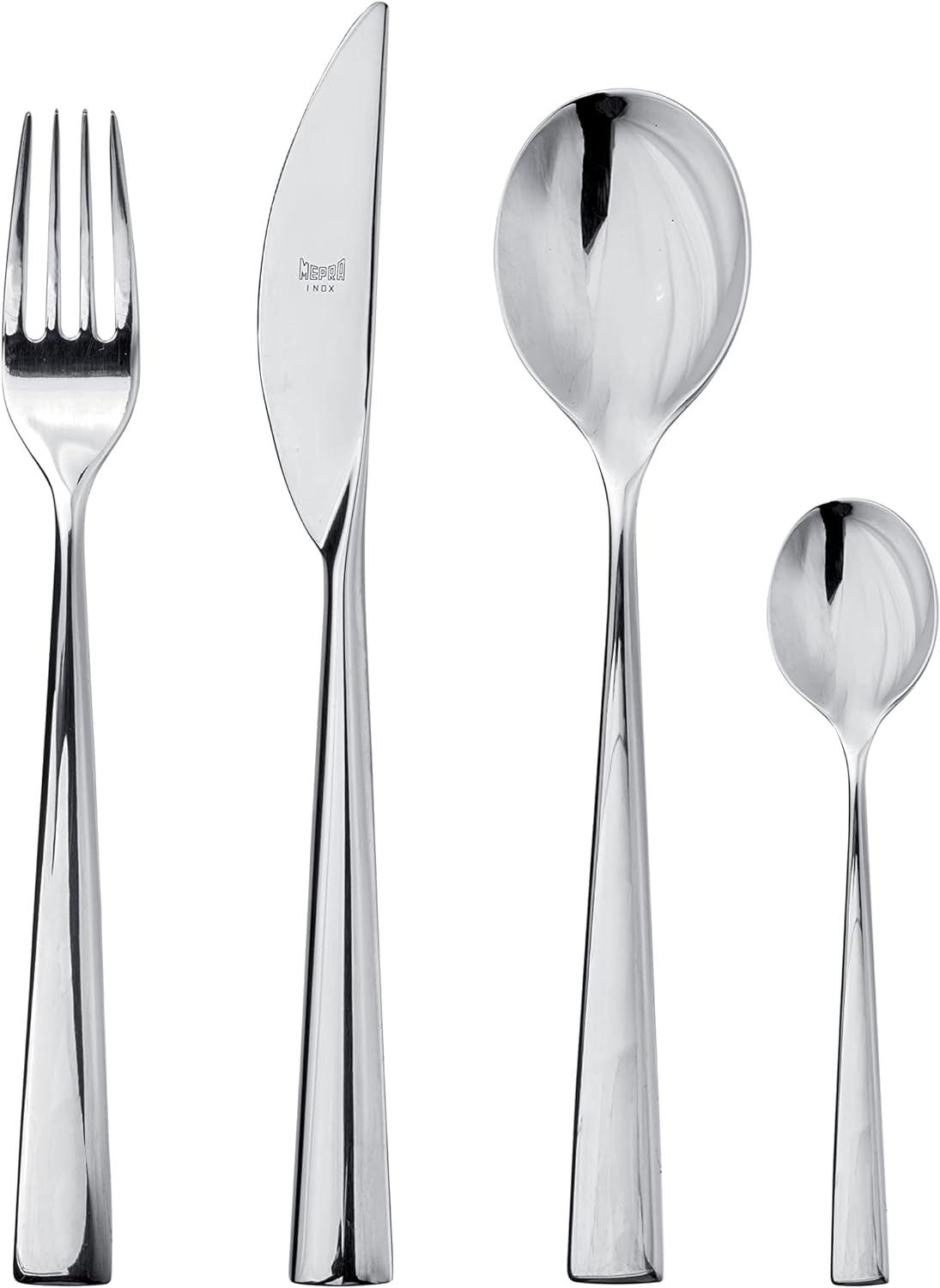 Energia Mirror Finish 24-Piece Stainless Steel Flatware Set, Service for 6