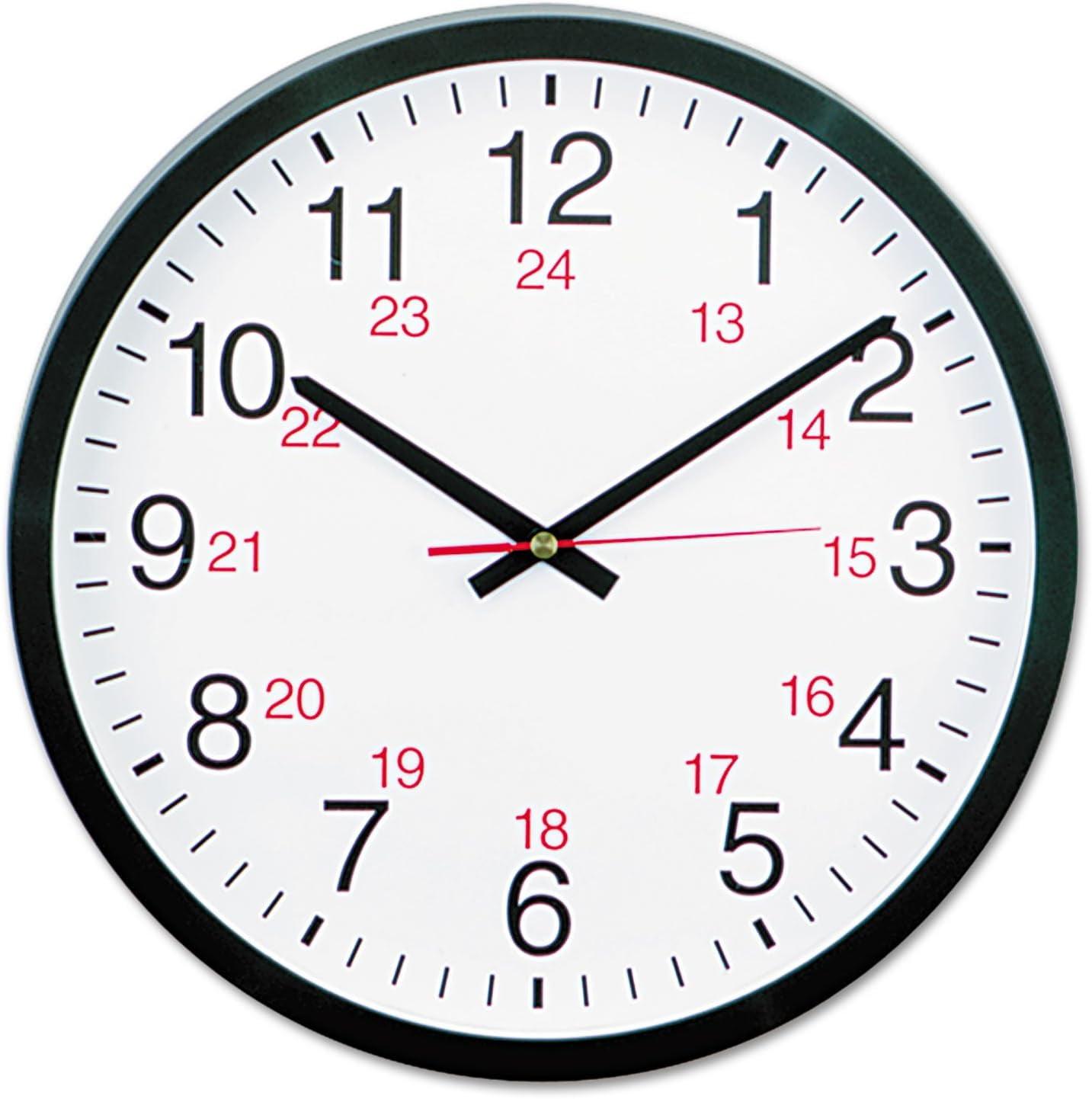 Black and White 12.5" Round Analog Wall Clock