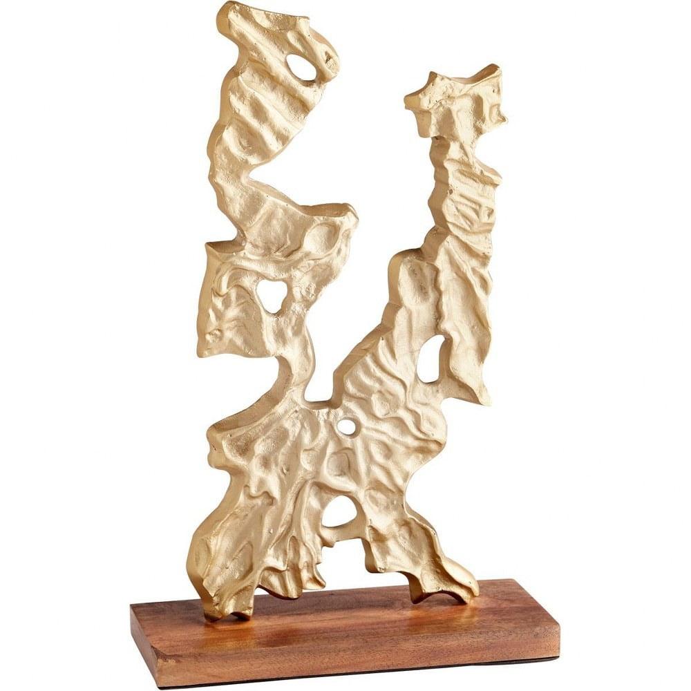 Ornate Abstraction Gold Aluminum Sculpture 20.5" Tall