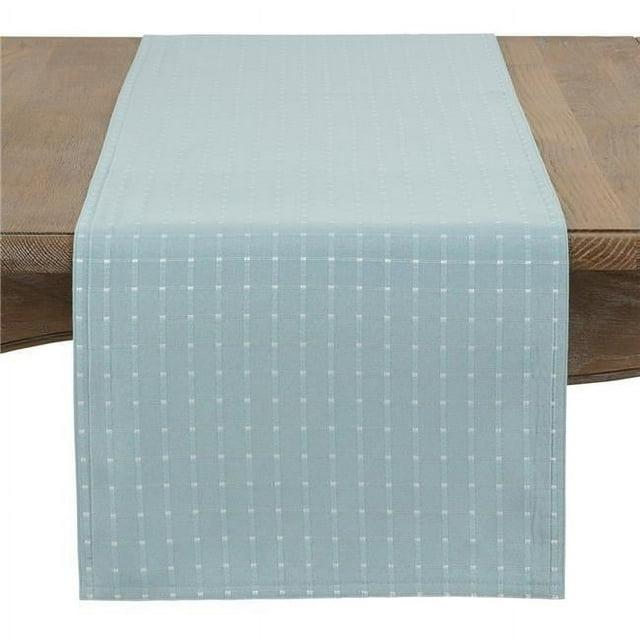 Saro Lifestyle Table Runner With Stitched Line Design, Aqua, 16" x 108"