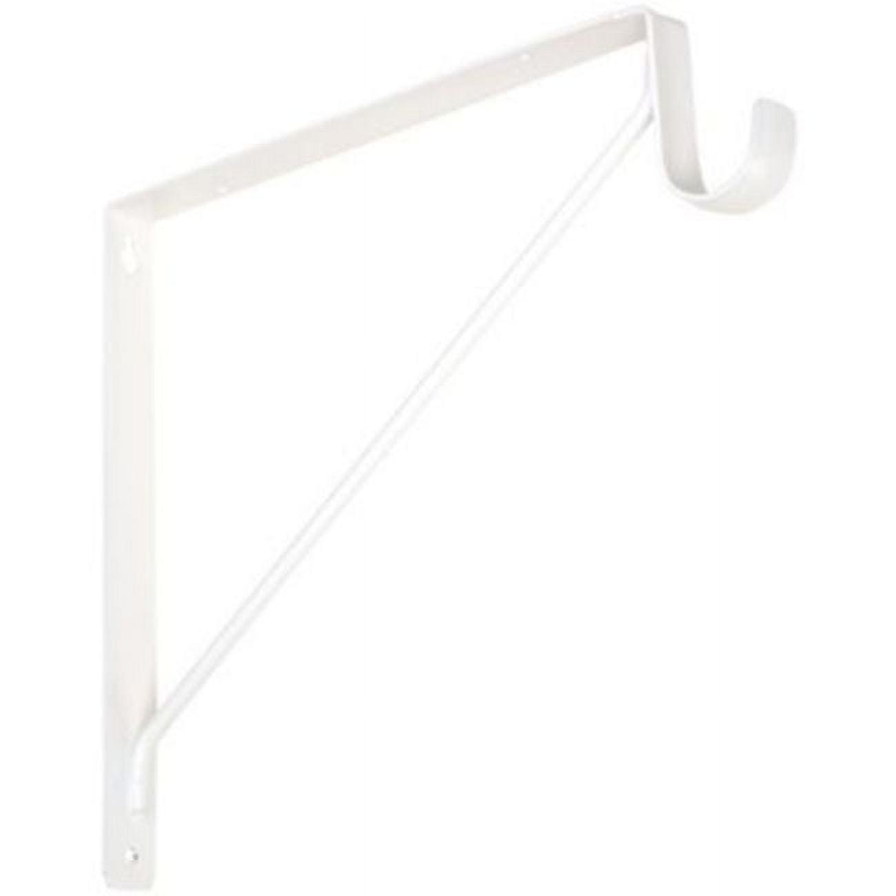 National Hardware 12.45" White Shelf/Rod Bracket with 125 lb Capacity