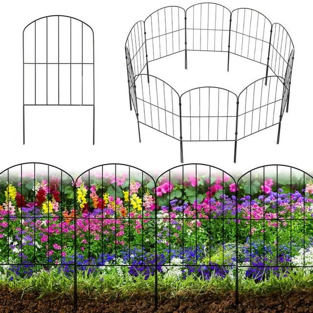 EasyPAG Decorative Garden Fence 10 Pack Total 10ft (L) x 24in (H) Rustproof Metal Wire Fencing Border Animal Barrier
