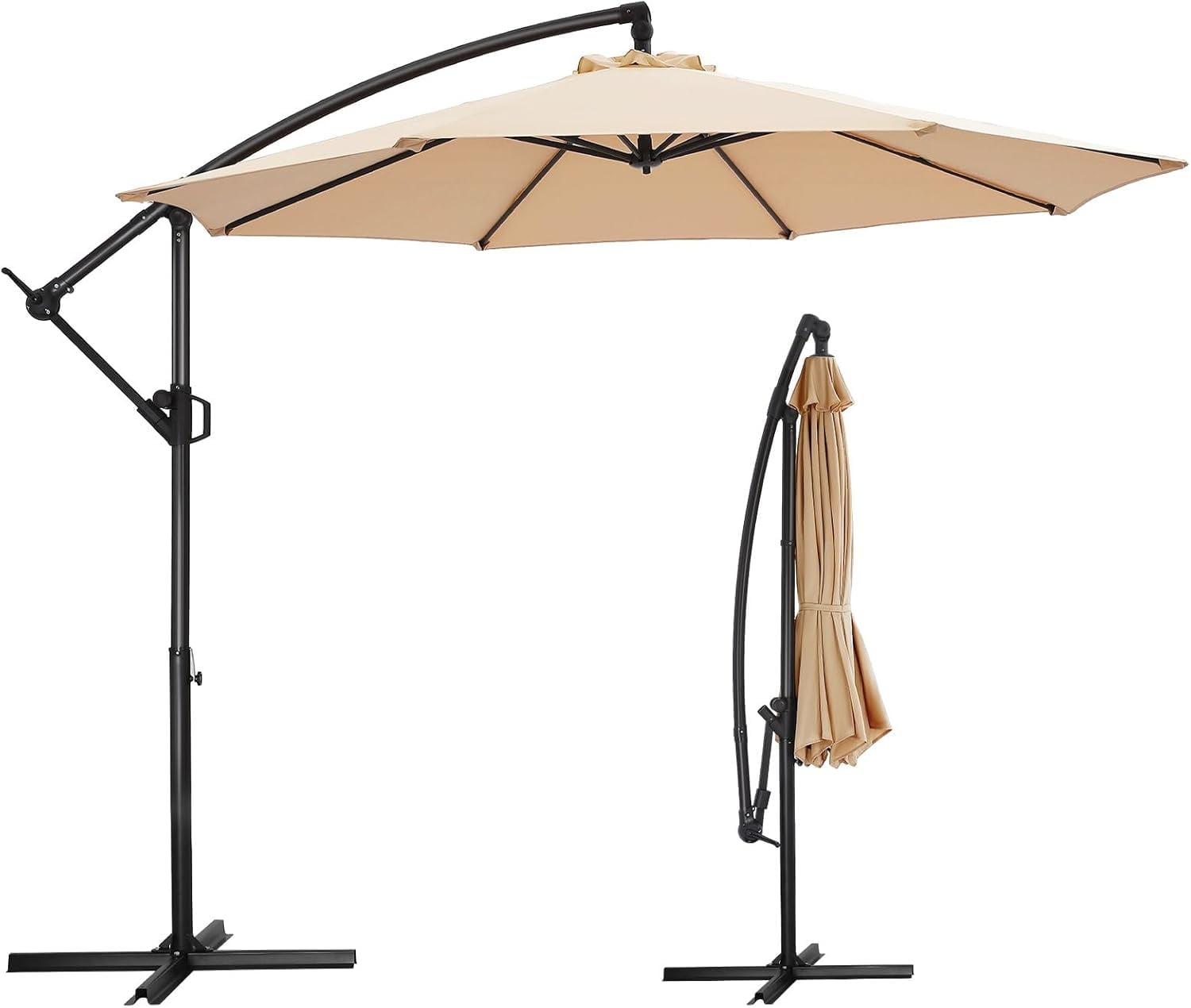 10ft Nude Steel Octagon Cantilever Side Post Umbrella