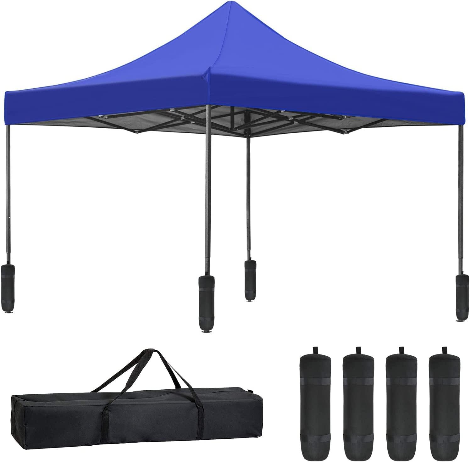 Blue 10x10 Waterproof Pop-Up Canopy Tent with Sand Bags