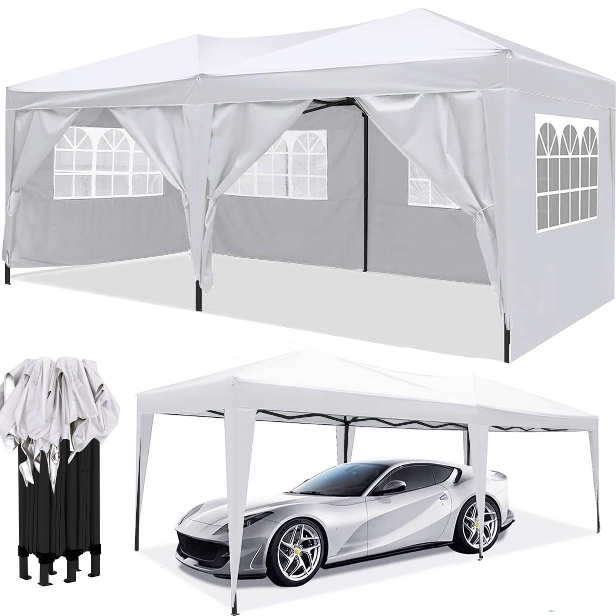 White 10x20 Heavy Duty Pop Up Canopy Tent with Removable Side Walls