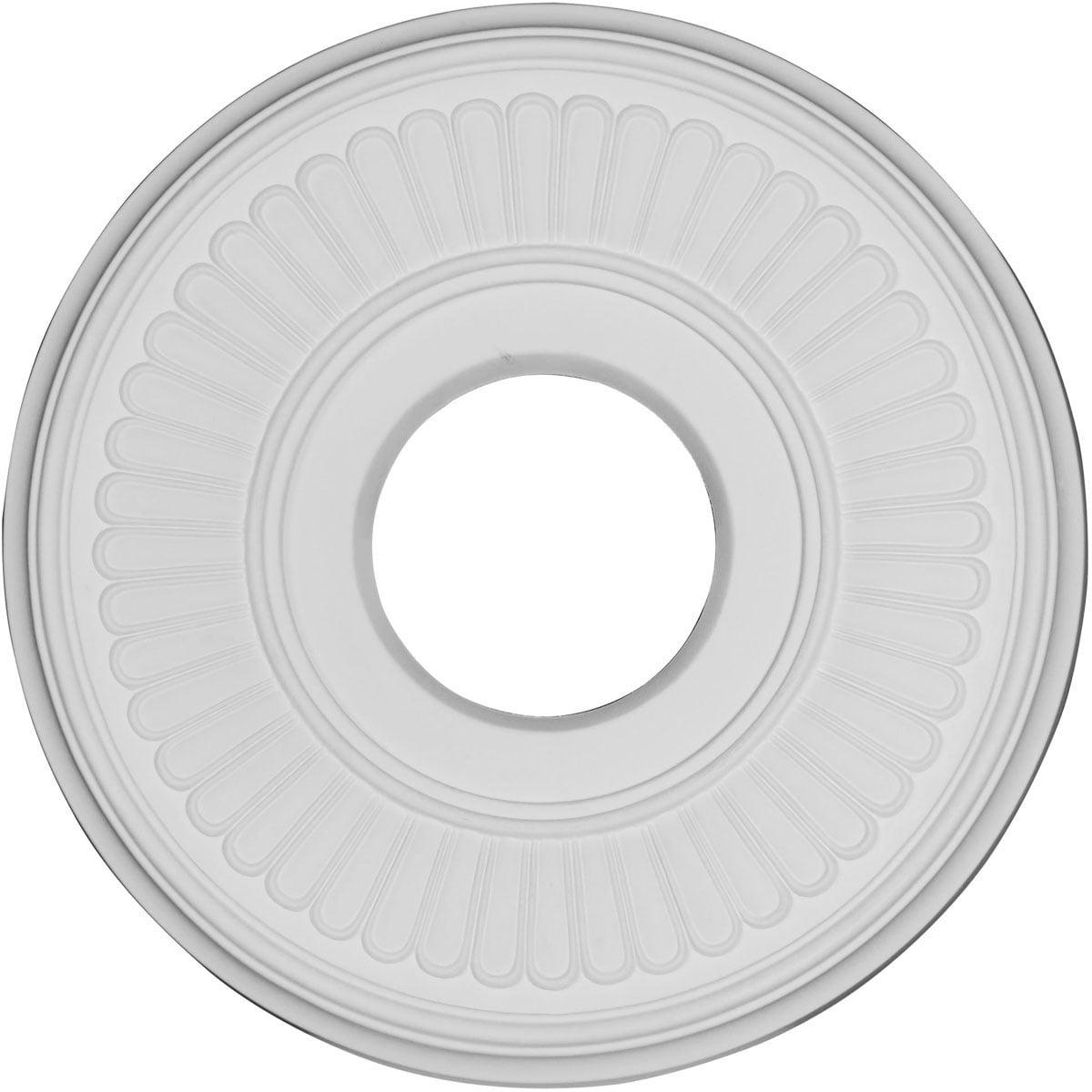 Primed White Circular Ceiling Medallion with Intricate Design