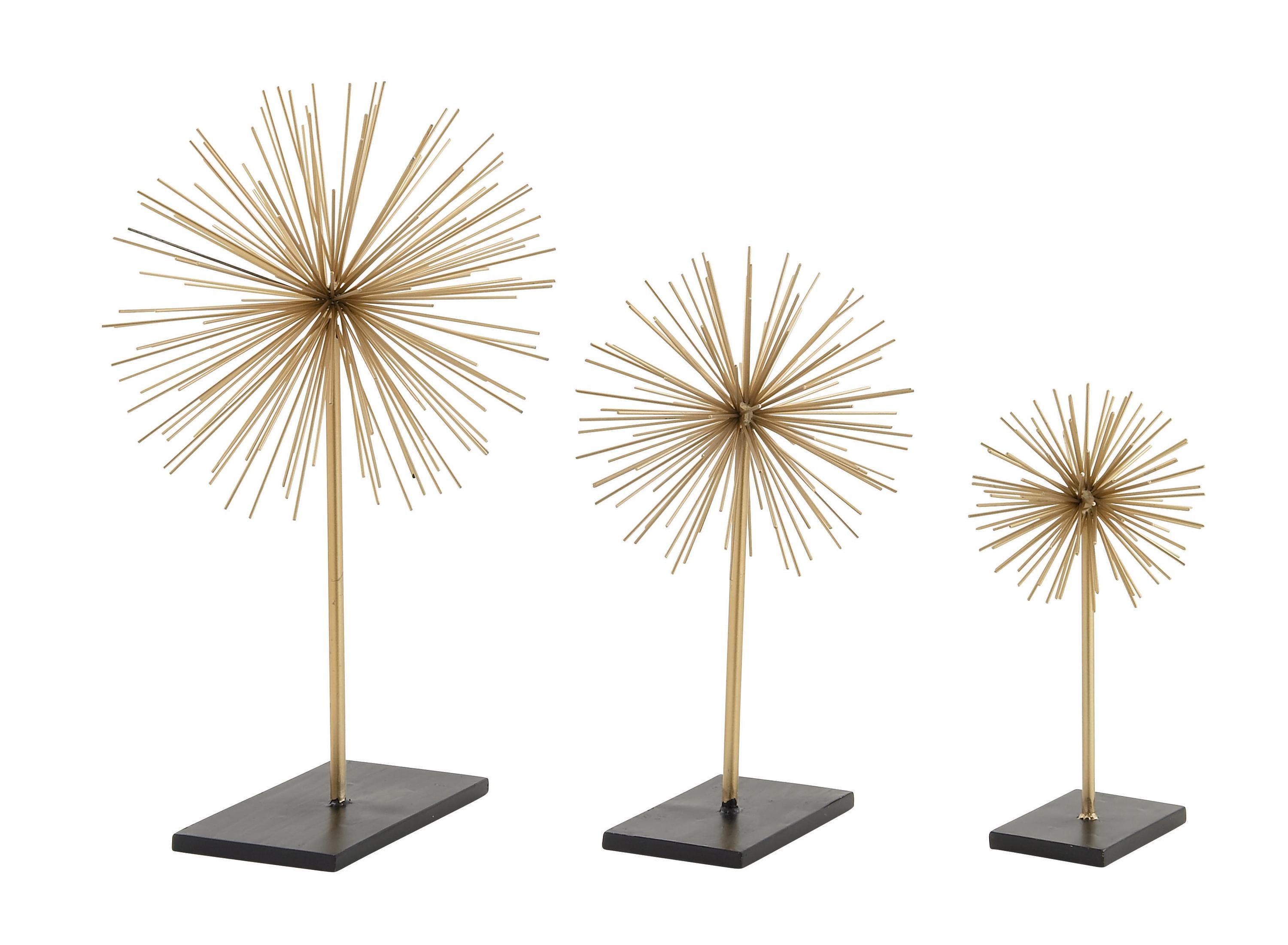 3 Piece Metal 3D Star Sculpture Set