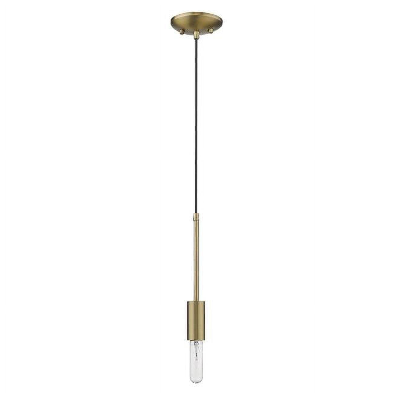 Perret Aged Brass Mini Pendant Light with Mid-Century Modern Design