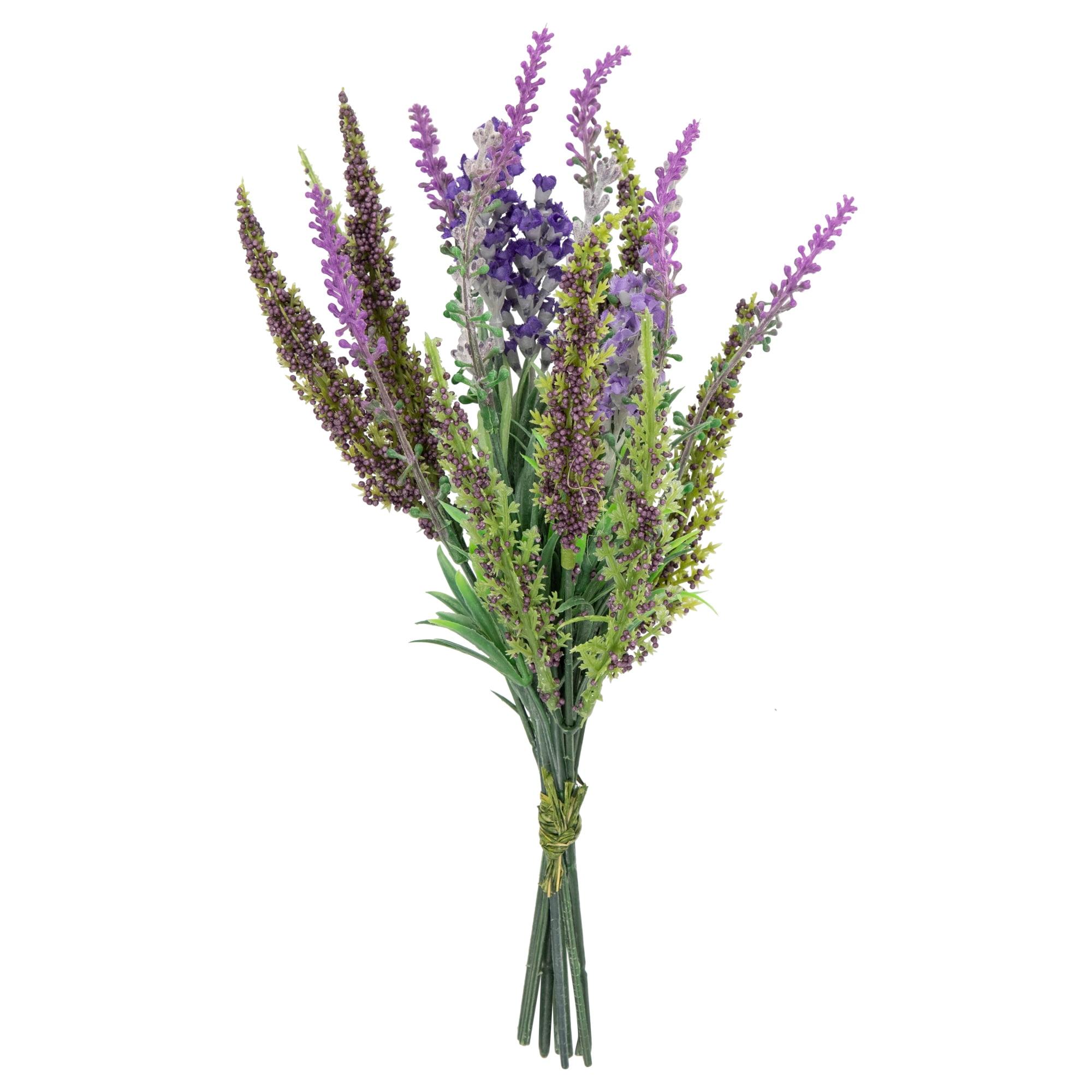 11.5" Purple and Green Artificial Lavender Bundle