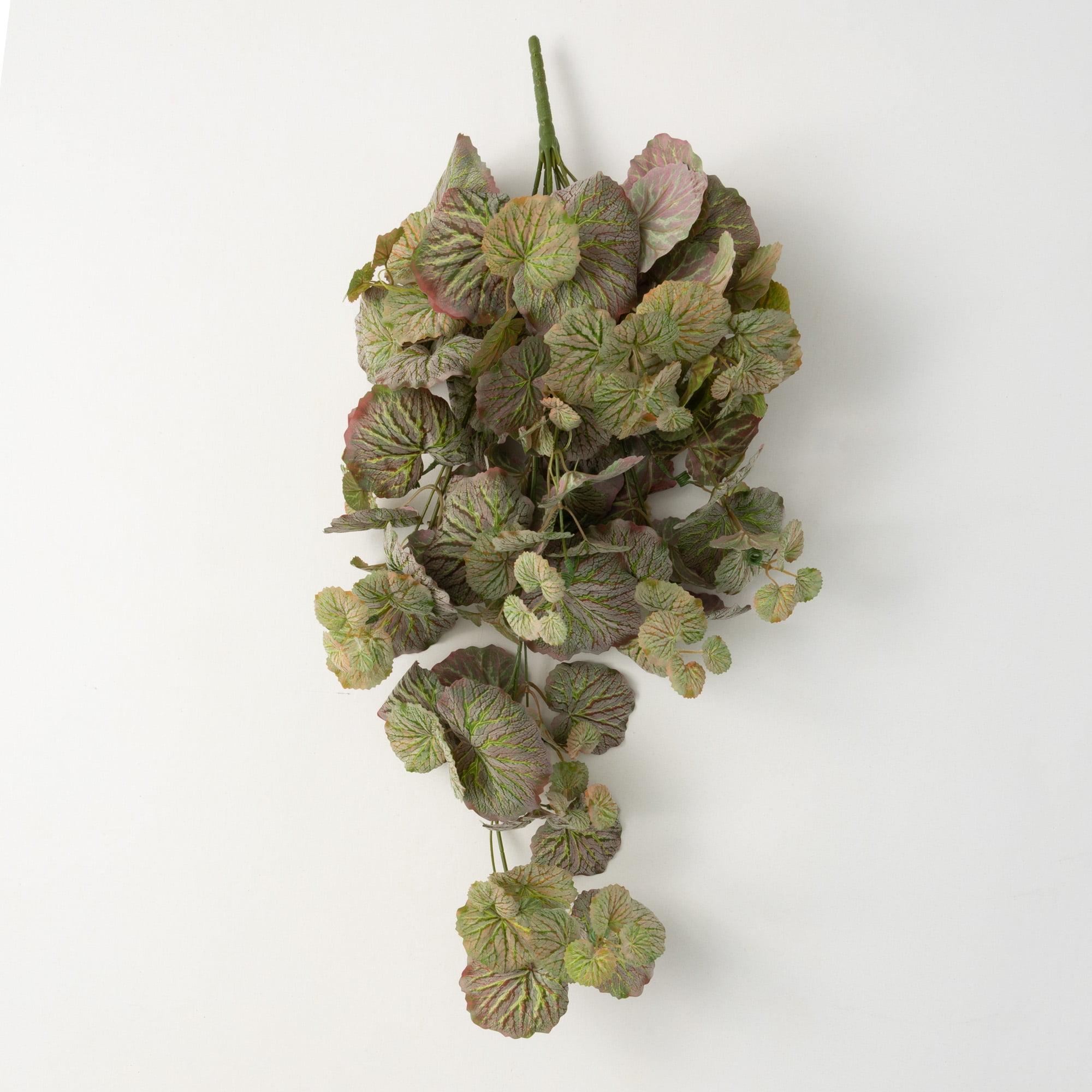 Sullivans Artificial 11.75" Hanging Sage Begonia Bush, Green