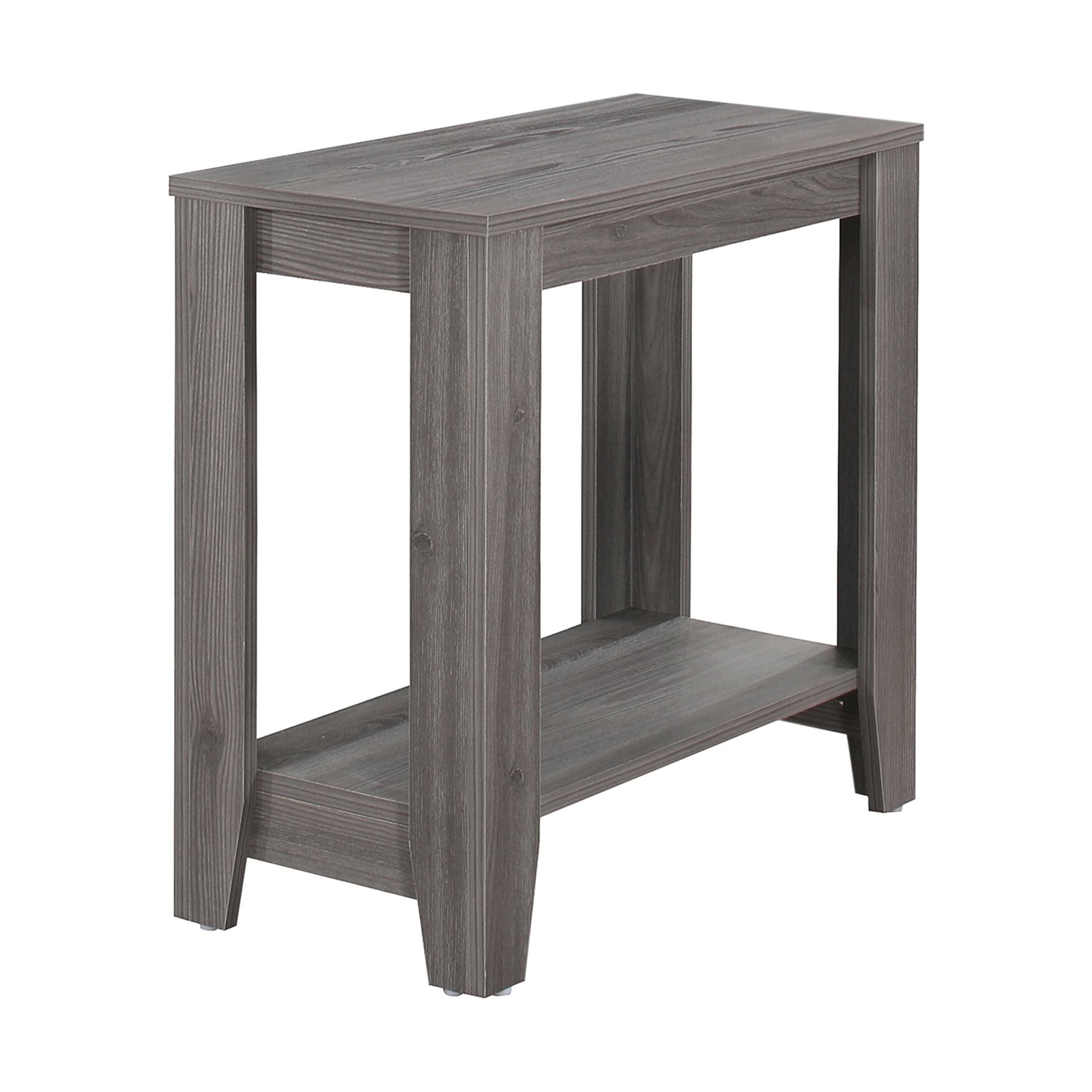 WIixle Oval with Chrome Metal Accent Table, 19"L x 12"D x 25"H, Glossy White