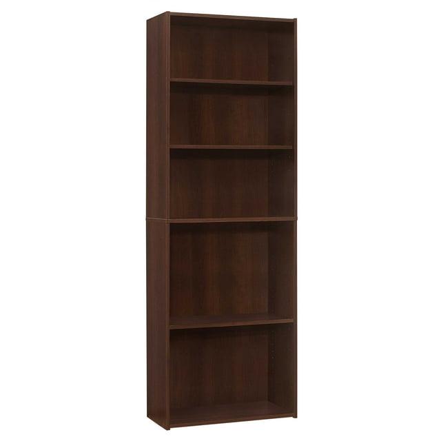 11.75" x 24.75" x 71.25" Cherry 5 Shelves  Bookcase