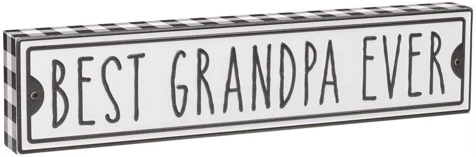 11" Best (Grandpa) Ever' Rustic Plaid Wood Box Sign by Collins Painting