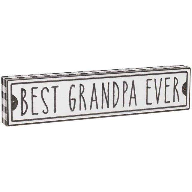 11" Best (Grandpa) Ever' Rustic Plaid Wood Box Sign by Collins Painting