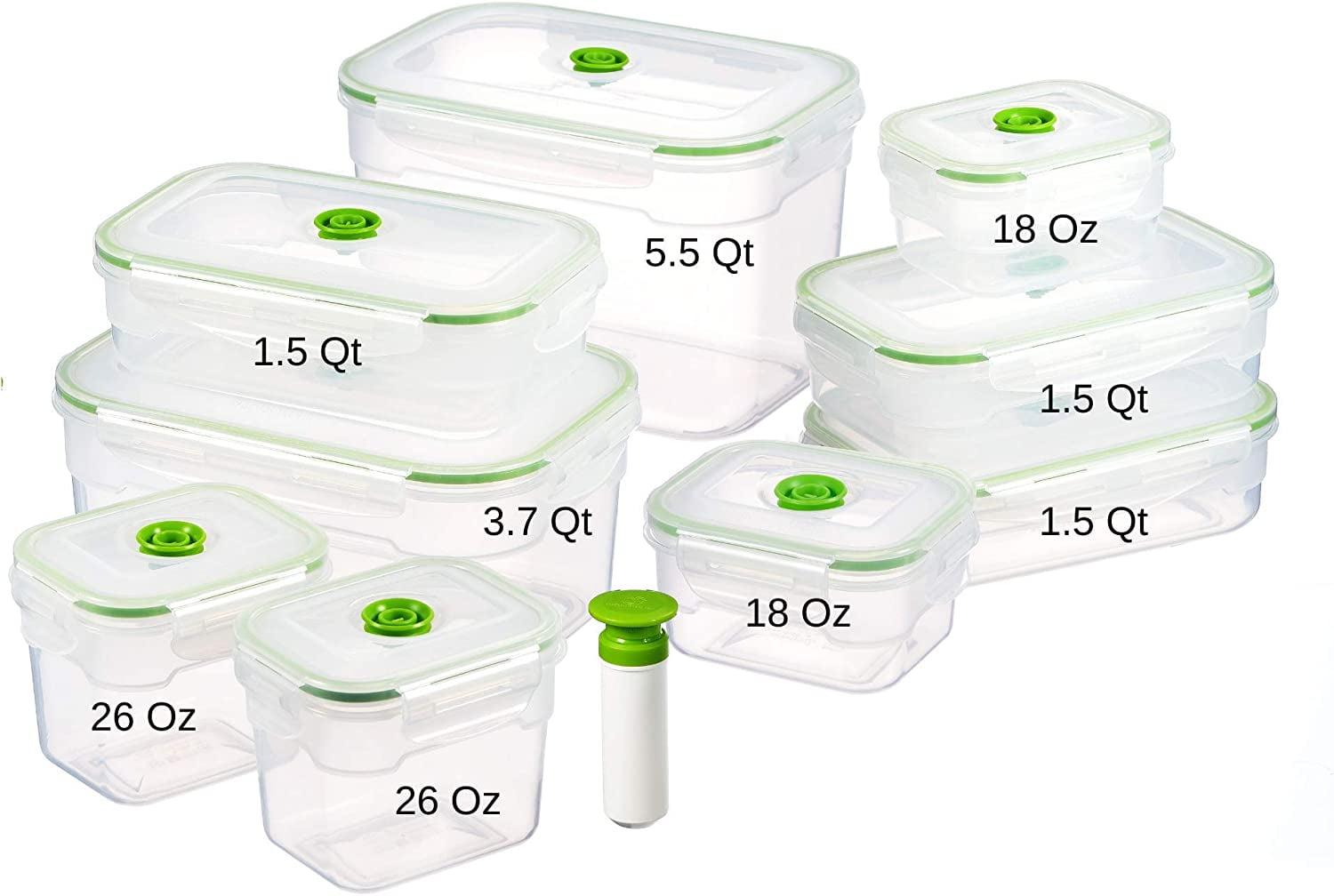 Lasting Freshness Food Storage - Set of 9 Containers and 9 Lids