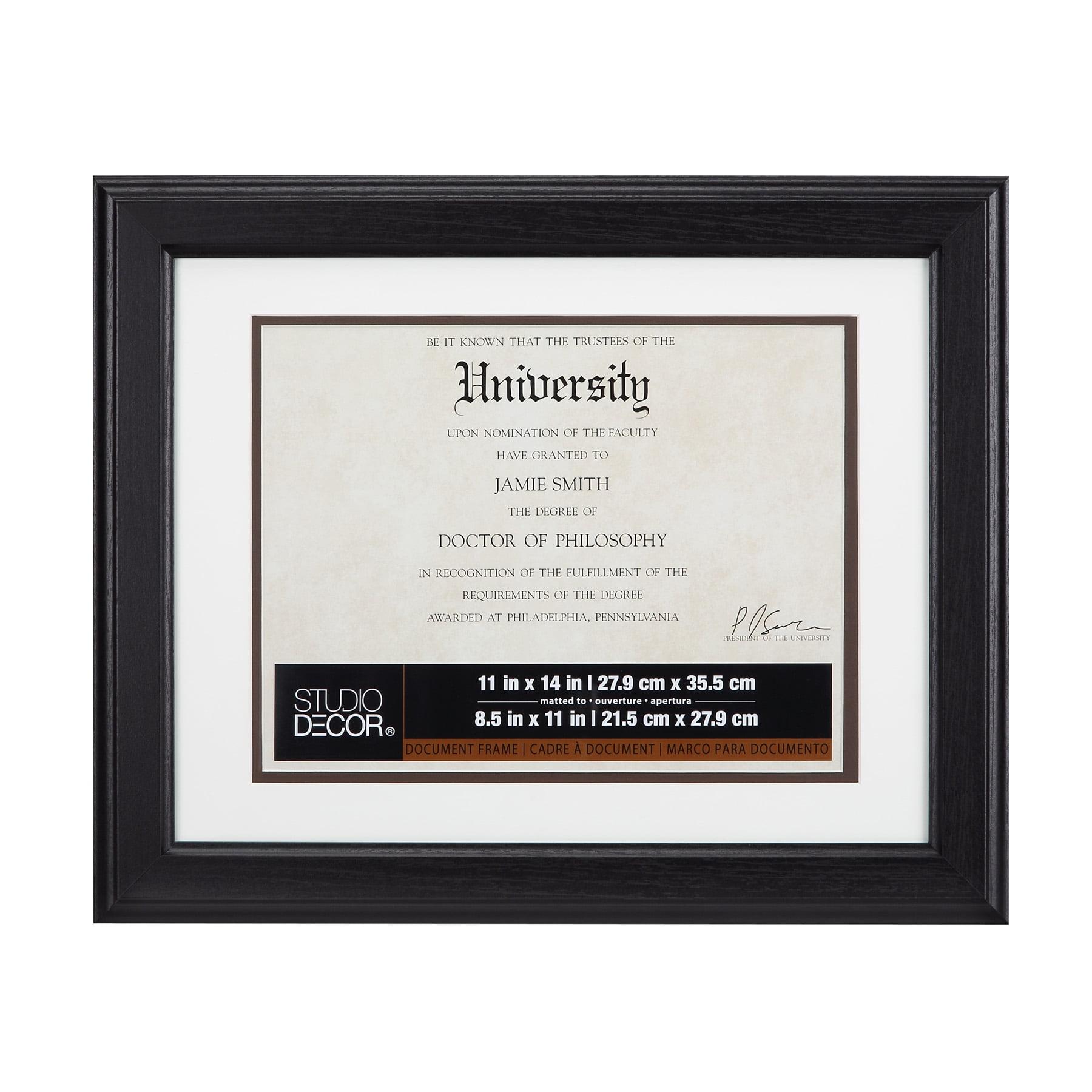 Classic Black and White Rectangular Wall Document Frame