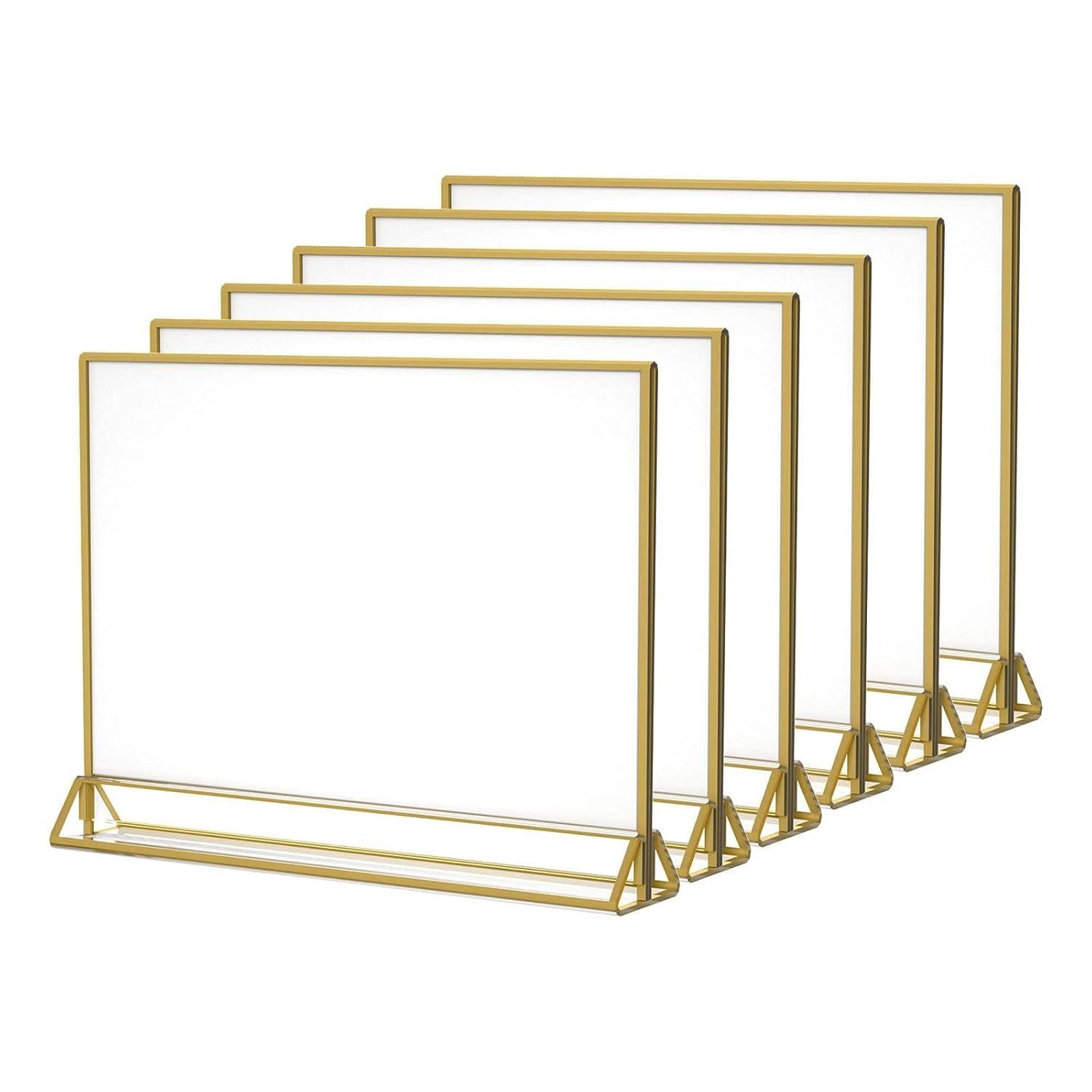 11 x 8.5 Gold Framed Acrylic Sign Holder with Vertical Stand