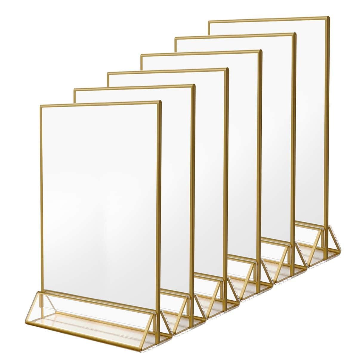 11 x 8.5 Gold Framed Acrylic Sign Holder with Vertical Stand