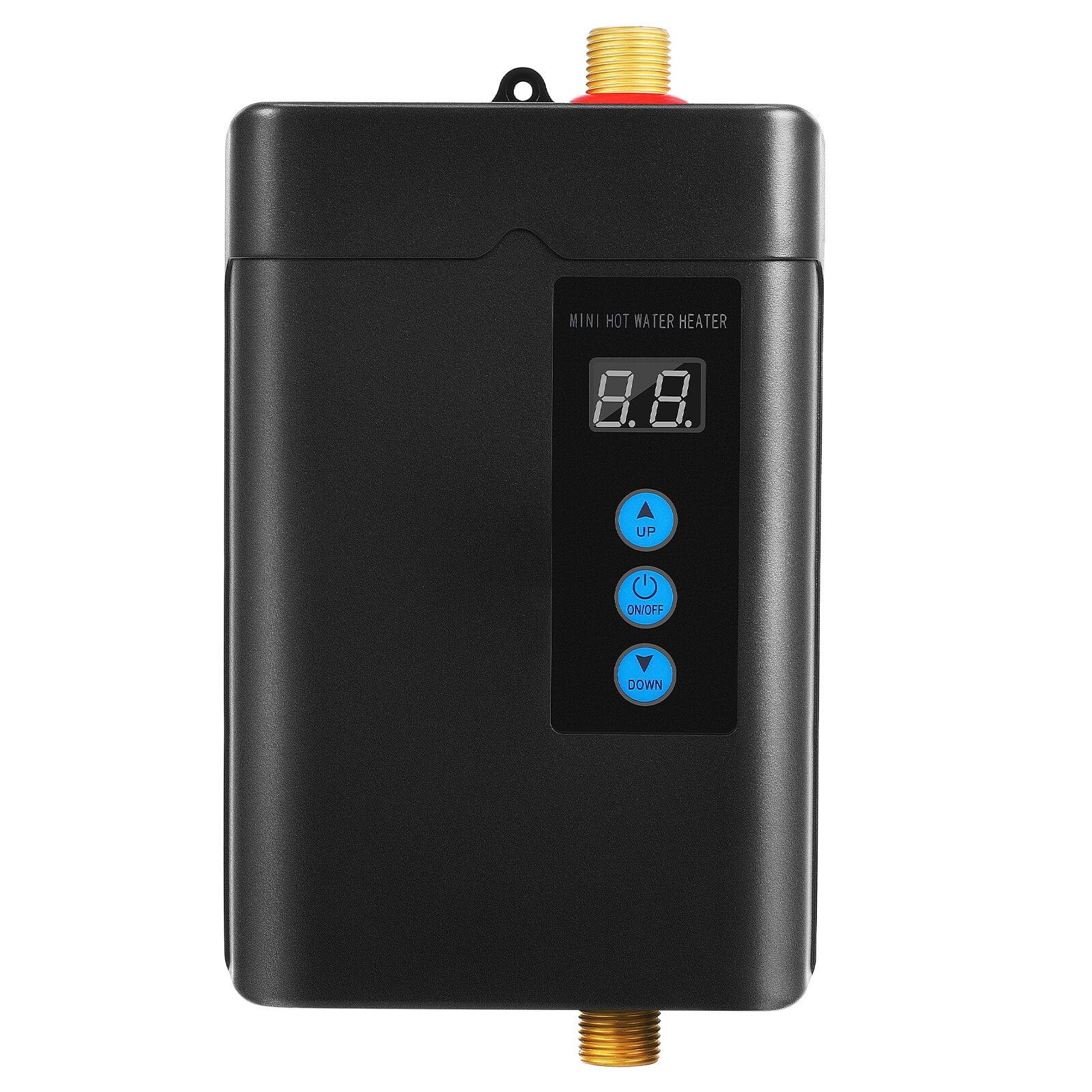 Compact Black Electric Tankless Water Heater with Remote Control