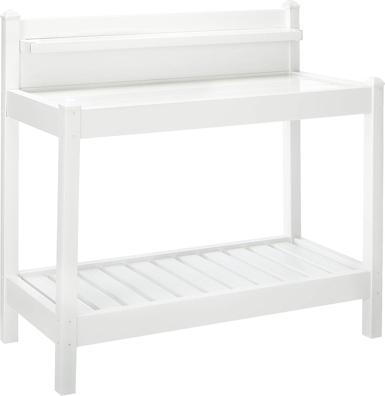 Greenfield Heavy-Duty White PVC Vinyl Gardening Potting Bench