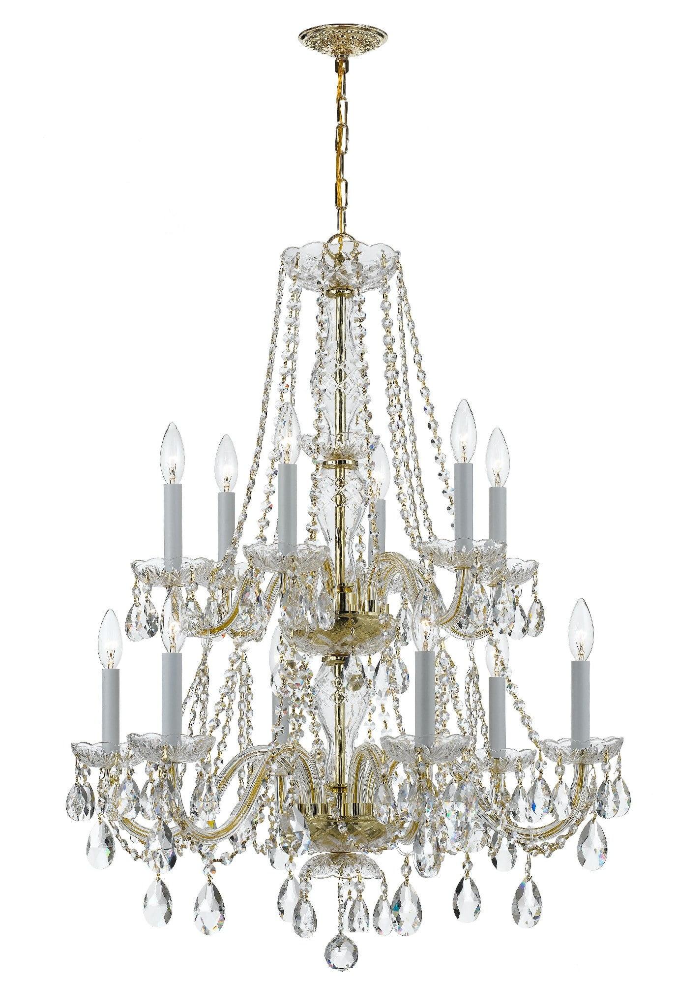 Crystorama Lighting Traditional Crystal 12 - Light Chandelier in  Polished Brass