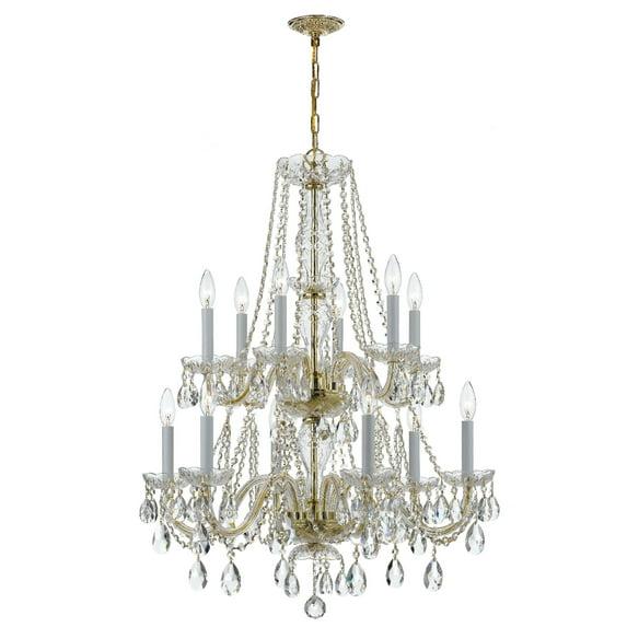 Crystorama Lighting Traditional Crystal 12 - Light Chandelier in  Polished Brass
