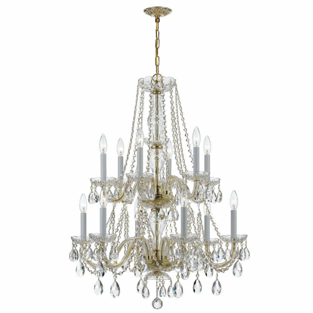 Crystorama Lighting Traditional Crystal 12 - Light Chandelier in  Polished Brass