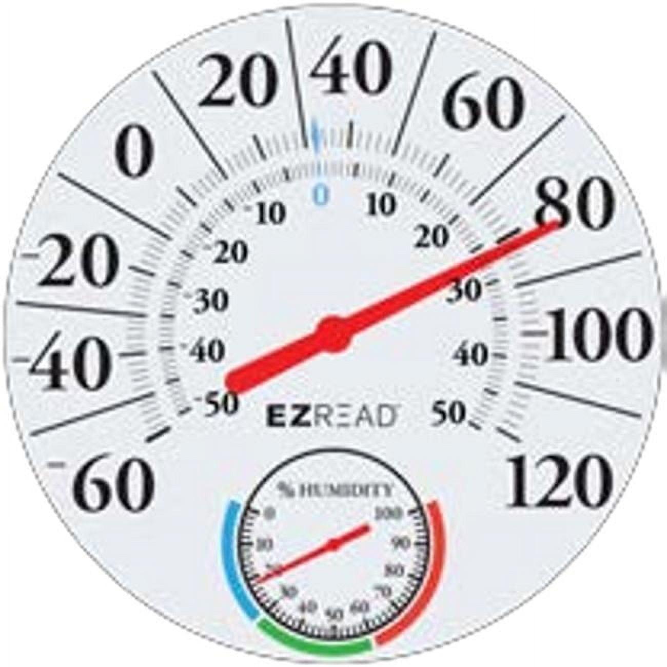 12.5 Inch White Plastic Wall-Mounted Humidity Dial Thermometer